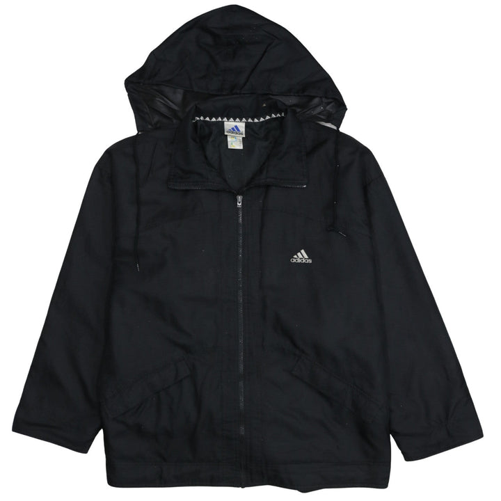 Adidas Men's Black L Windbreaker Hooded Sports Jacket