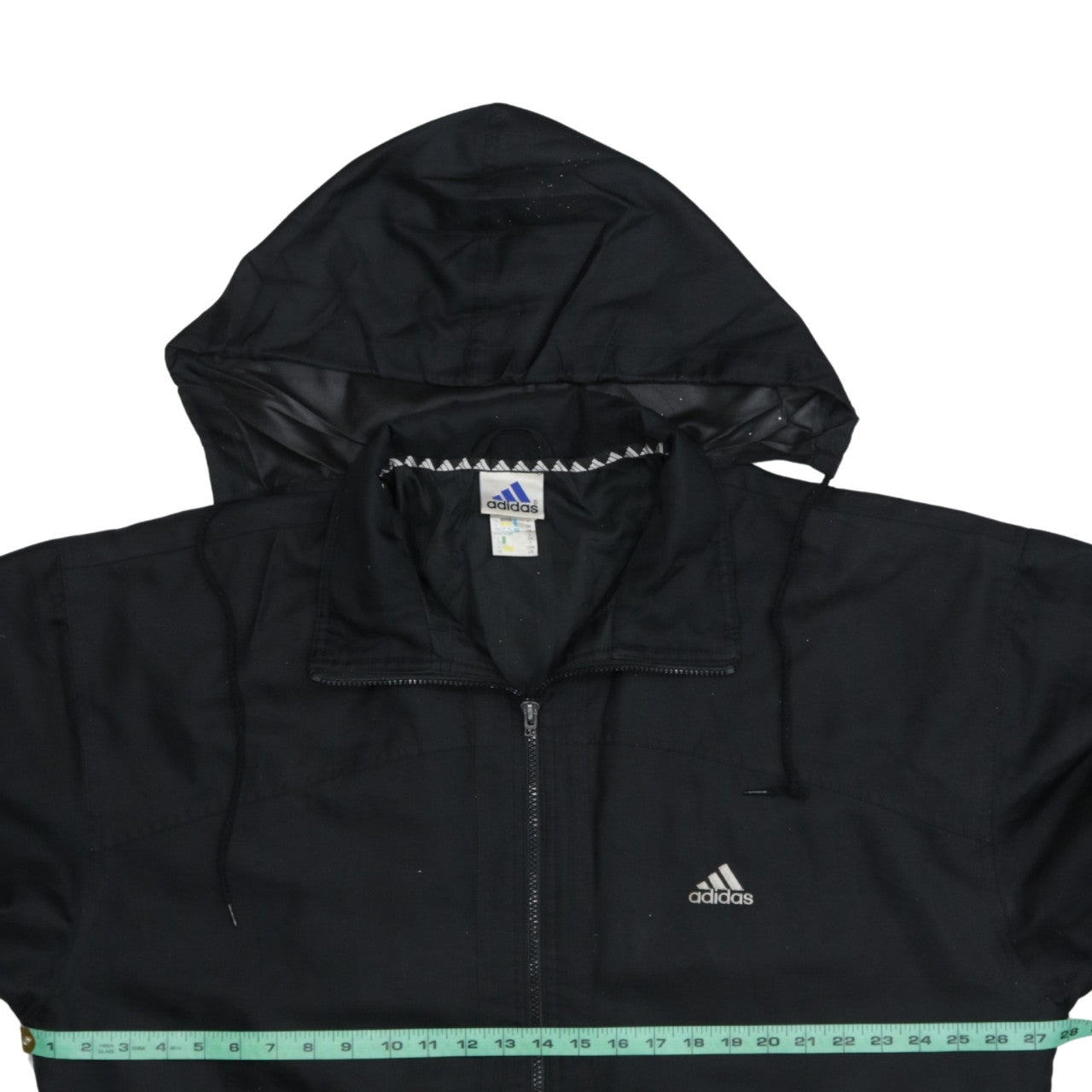 Adidas Men's Black L Windbreaker Hooded Sports Jacket