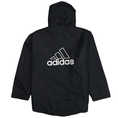 Adidas Men's Black L Windbreaker Hooded Sports Jacket