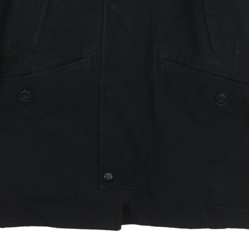 GAP Mens Black XS Hooded Faux Fur Trim Parka Winter Coat