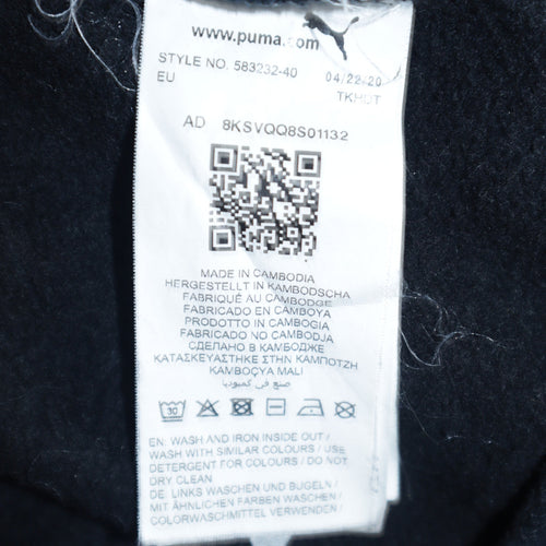 Puma Boys Black Pullover Fleece Hoodie Size 164 Logo Sweatshirt