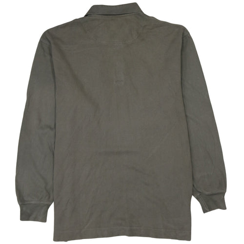 Timberland Men’s Grey Long Sleeve Collared Cotton Polo Shirt M