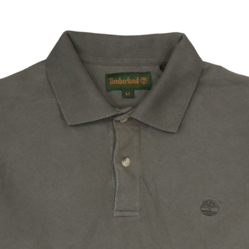 Timberland Men’s Grey Long Sleeve Collared Cotton Polo Shirt M