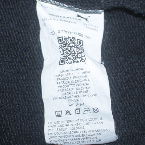 Puma Boys Black Pullover Fleece Hoodie 13-14 Years Regular Fit