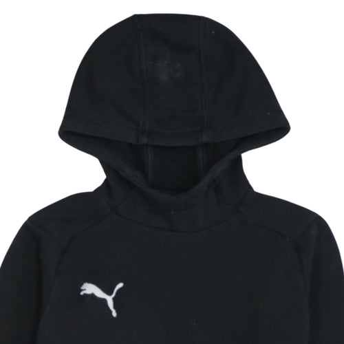 Puma Boys Black Pullover Fleece Hoodie 13-14 Years Regular Fit