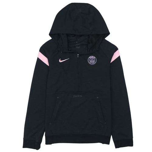 Nike Boys Black PSG Dri-FIT 1/4 Zip Hoodie XL (170cm) Football Training Top