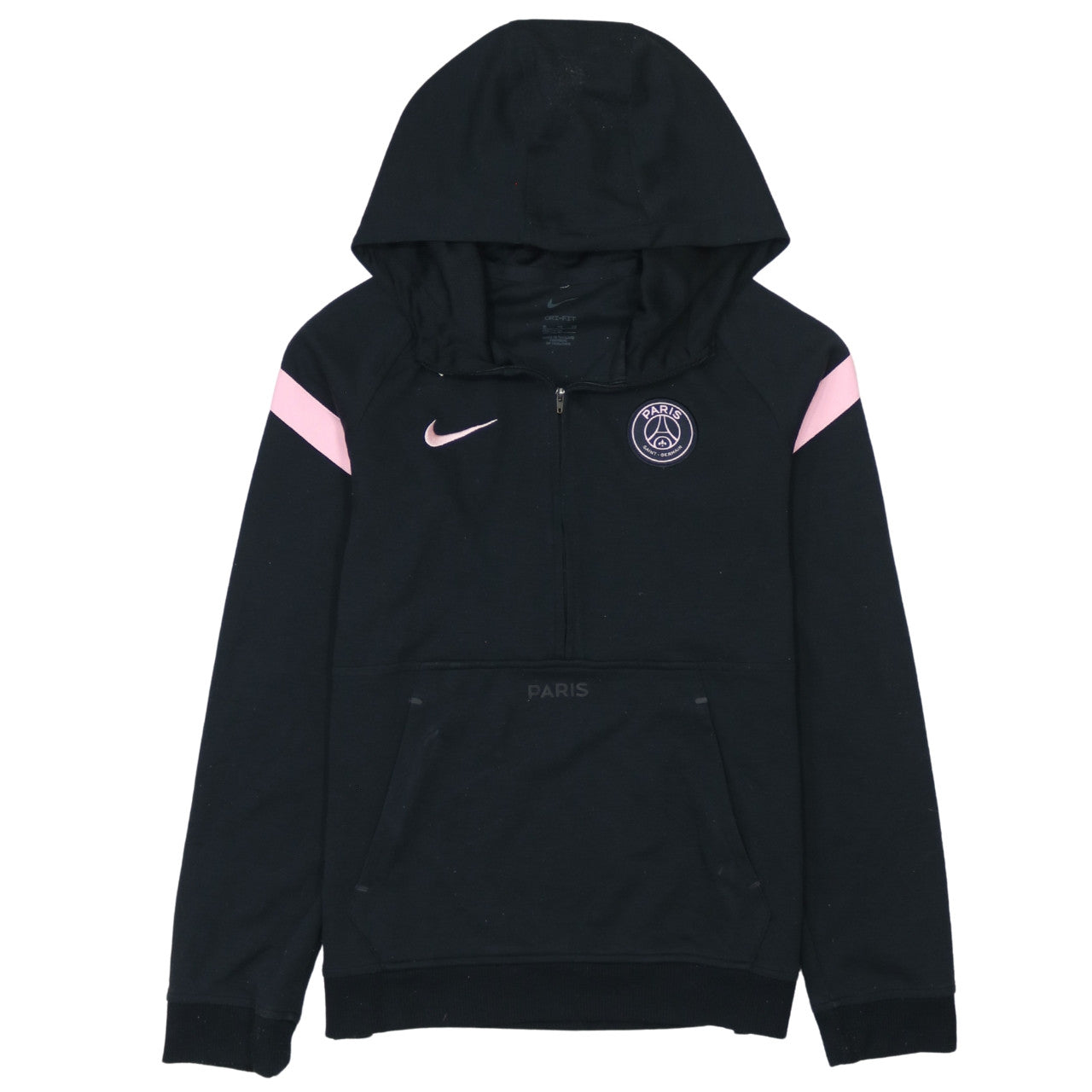 Nike Boys Black PSG Dri-FIT 1/4 Zip Hoodie XL (170cm) Football Training Top
