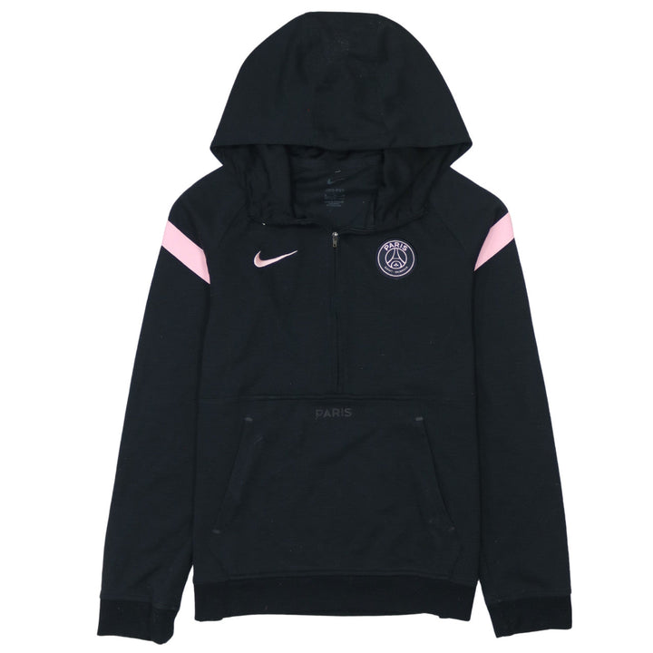 Nike Boys Black PSG Dri-FIT 1/4 Zip Hoodie XL (170cm) Football Training Top