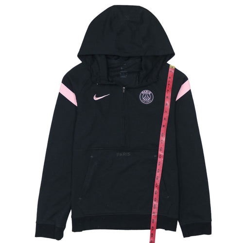 Nike Boys Black PSG Dri-FIT 1/4 Zip Hoodie XL (170cm) Football Training Top