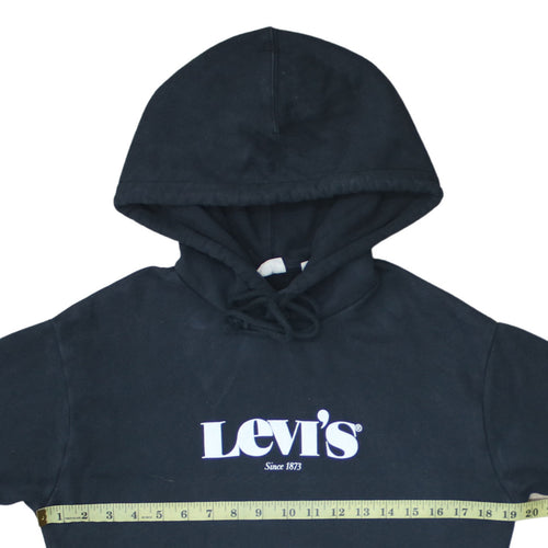 Levi's Men's Black XS Pullover Hoodie with Logo Print