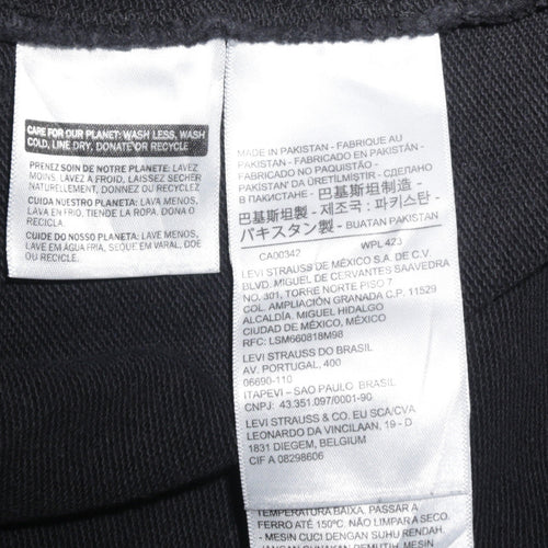 Levi's Men's Black XS Pullover Hoodie with Logo Print
