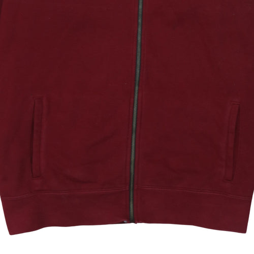 Nike Men’s Grey Red Full Zip Hoodie 2XL Sports Fleece Sweatshirt