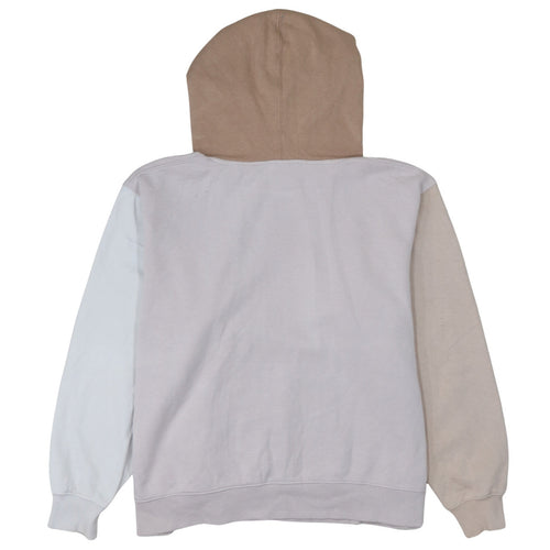 Nike Womens Beige Colourblock Pullover Hoodie L Cotton Blend