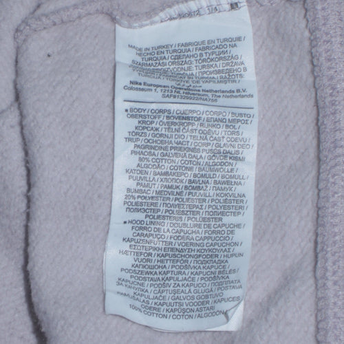 Nike Womens Beige Colourblock Pullover Hoodie L Cotton Blend