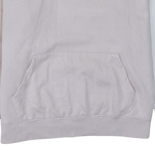 Nike Womens Beige Colourblock Pullover Hoodie L Cotton Blend