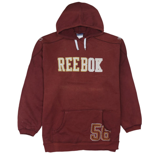 Reebok Mens Red L Pullover Hoodie Logo Sports Style Sweatshirt