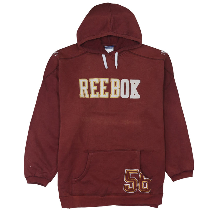 Reebok Mens Red L Pullover Hoodie Logo Sports Style Sweatshirt