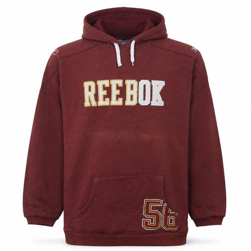 Reebok Mens Red L Pullover Hoodie Logo Sports Style Sweatshirt