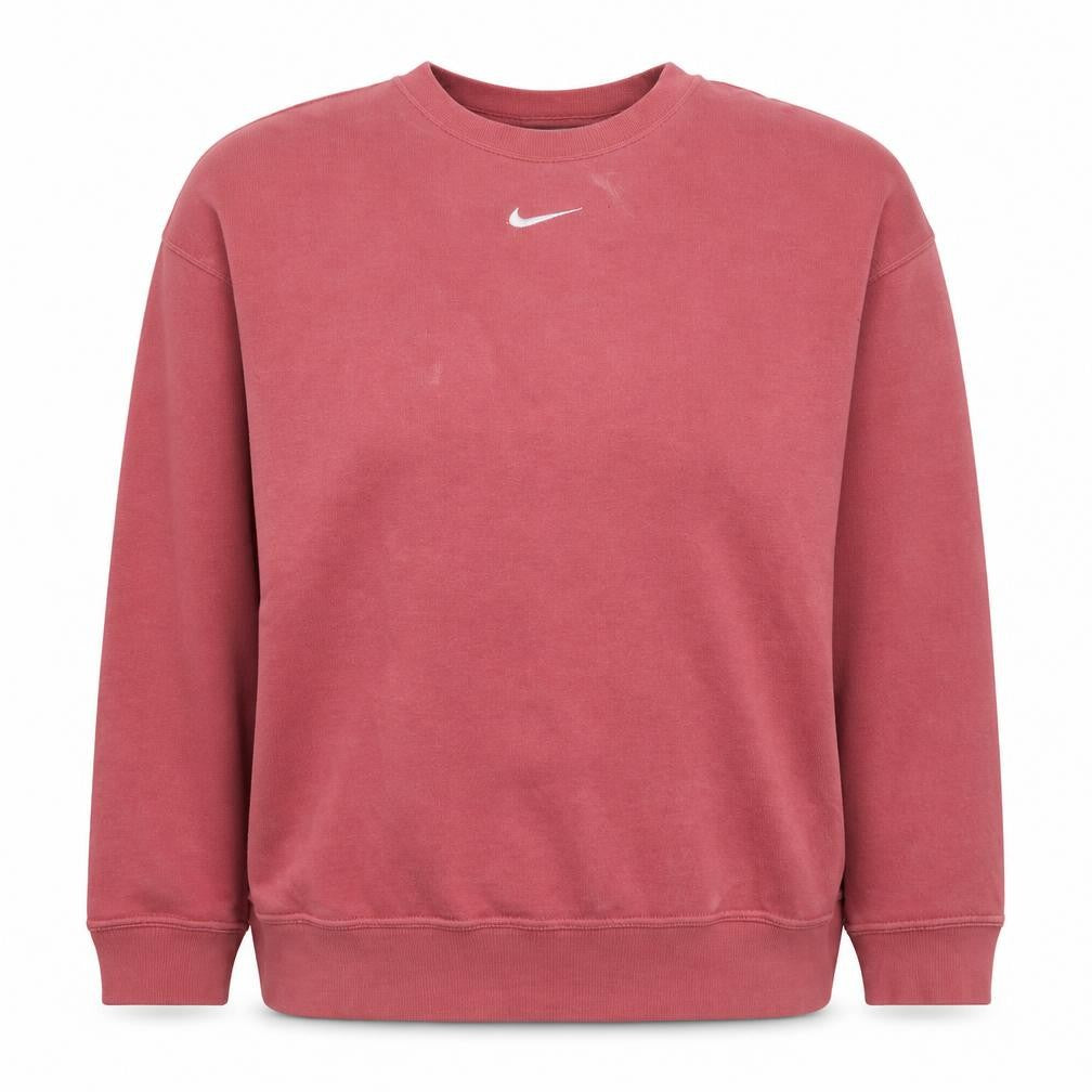 Front view of Nike Women's Pink Crew Neck Pullover Sweatshirt, size S