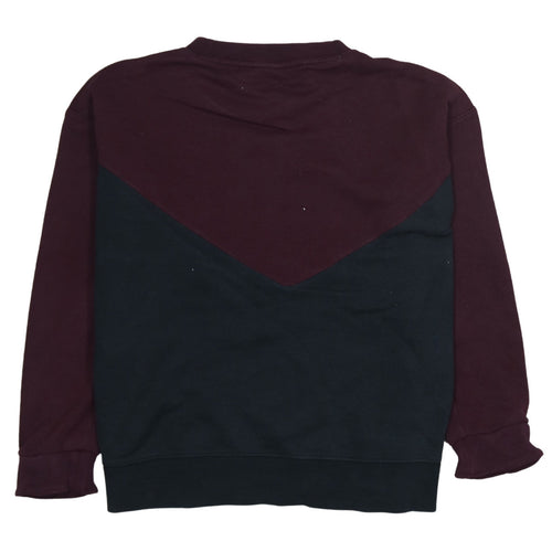 Adidas Womens Burgundy Black Crew Neck Pullover Sweatshirt XS