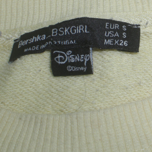 Bershka Women Yellow Disney Minnie Mouse Pullover Sweatshirt S
