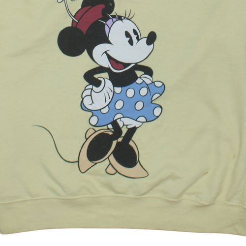 Bershka Women Yellow Disney Minnie Mouse Pullover Sweatshirt S