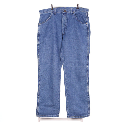 Wrangler Men's Blue Regular Fit Stretch Straight Denim Jeans 36x29