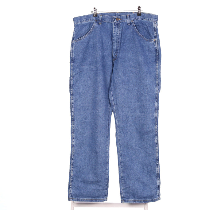 Wrangler Men's Blue Regular Fit Stretch Straight Denim Jeans 36x29
