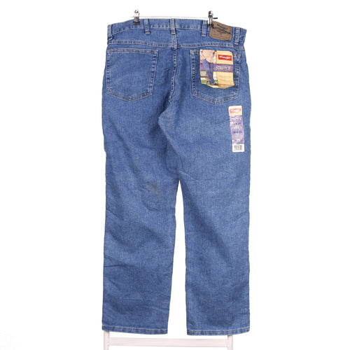 Wrangler Men's Blue Regular Fit Stretch Straight Denim Jeans 36x29