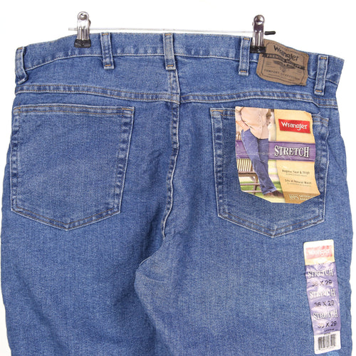 Wrangler Men's Blue Regular Fit Stretch Straight Denim Jeans 36x29