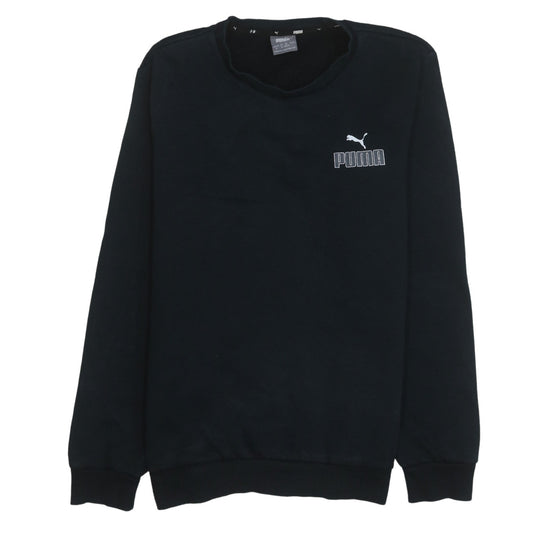Puma Men’s Black Crew Neck Logo Sweatshirt Size M Regular Fit