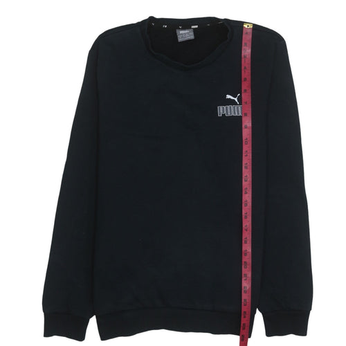 Puma Men’s Black Crew Neck Logo Sweatshirt Size M Regular Fit