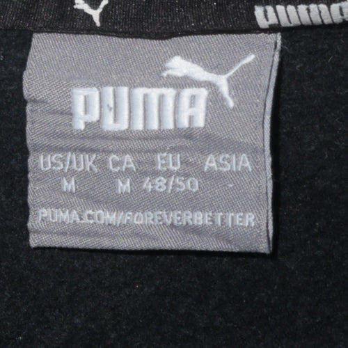 Puma Men’s Black Crew Neck Logo Sweatshirt Size M Regular Fit