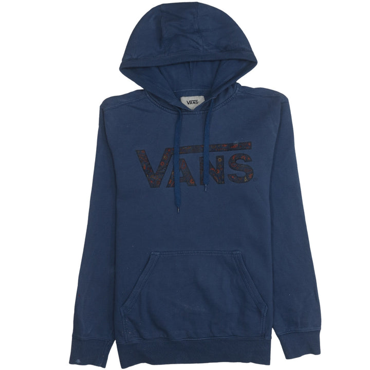 Vans Mens Blue Pullover Hoodie Medium Fleece Logo Skate Style