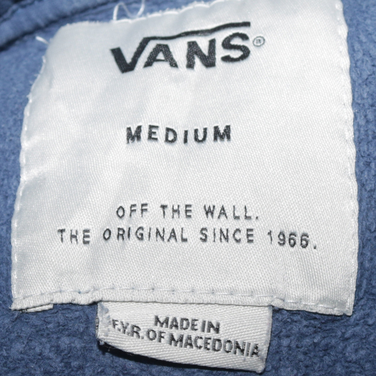 Vans Mens Blue Pullover Hoodie Medium Fleece Logo Skate Style