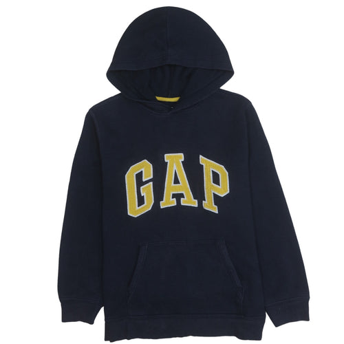 GAP Kids Boys Navy Blue Pullover Hoodie 13-14 Years Cotton Fleece