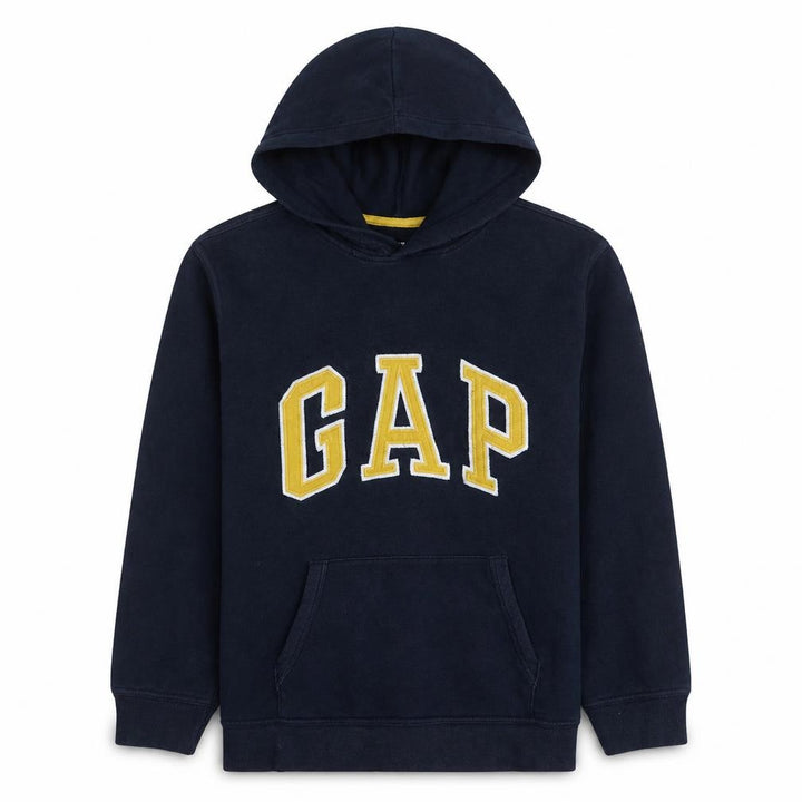Gap Kids Boys Navy Blue Pullover Hoodie 13-14 Years Cotton Fleece