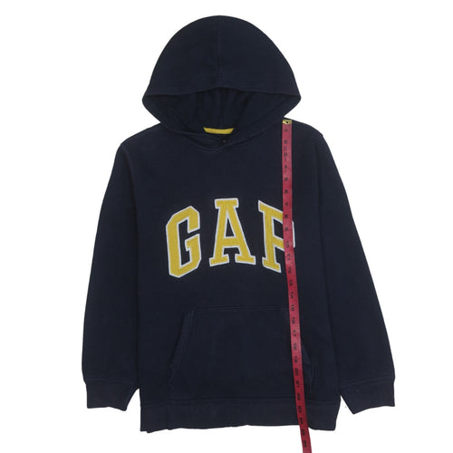 GAP Kids Boys Navy Blue Pullover Hoodie 13-14 Years Cotton Fleece