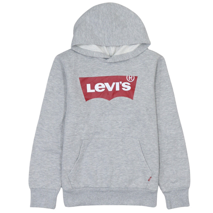 Levi's Boys Grey Logo Pullover Hoodie Size 14A 164cm Cotton Blend