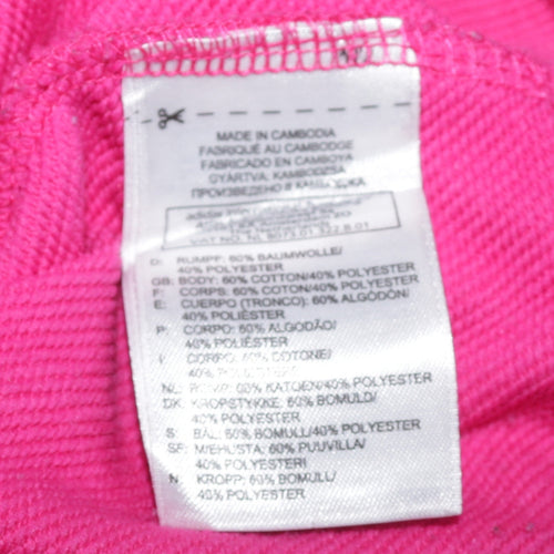 Reebok Womens Pink Full Zip Hoodie Size L Cotton Blend Casual