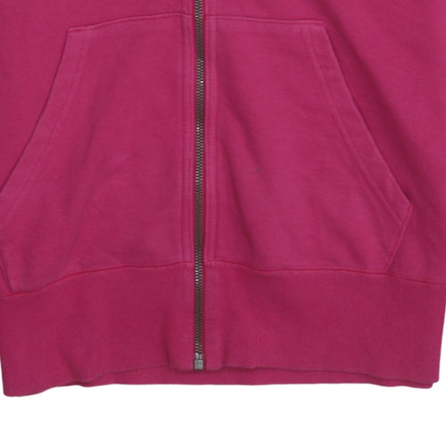 Reebok Womens Pink Full Zip Hoodie Size L Cotton Blend Casual