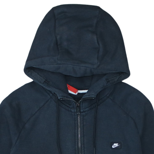 Nike Men's Black Full Zip Hoodie L Regular Fit Fleece Sweatshirt
