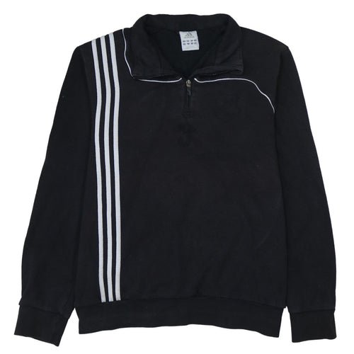 adidas Men's Black 2XL 1/4 Zip Sports Sweatshirt with Logo