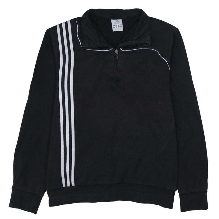 adidas Men's Black 2XL 1/4 Zip Sports Sweatshirt with Logo