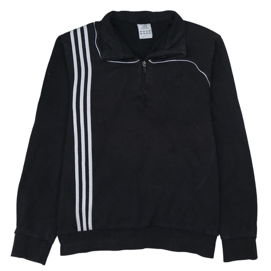 adidas Men's Black 2XL 1/4 Zip Sports Sweatshirt with Logo