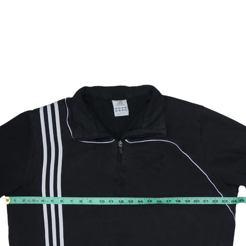 adidas Men's Black 2XL 1/4 Zip Sports Sweatshirt with Logo