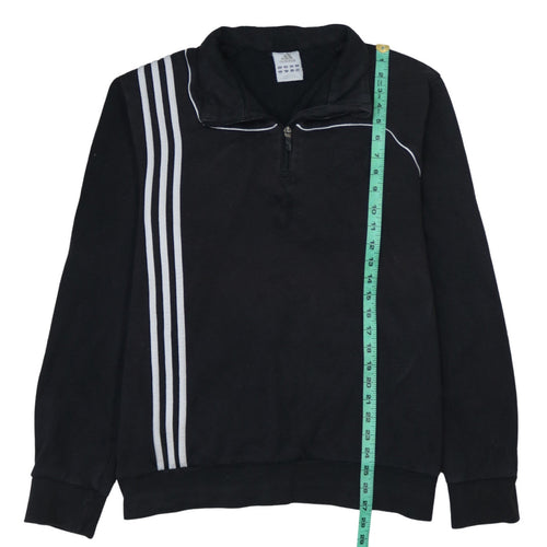 adidas Men's Black 2XL 1/4 Zip Sports Sweatshirt with Logo