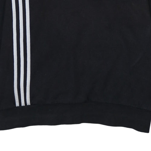 adidas Men's Black 2XL 1/4 Zip Sports Sweatshirt with Logo