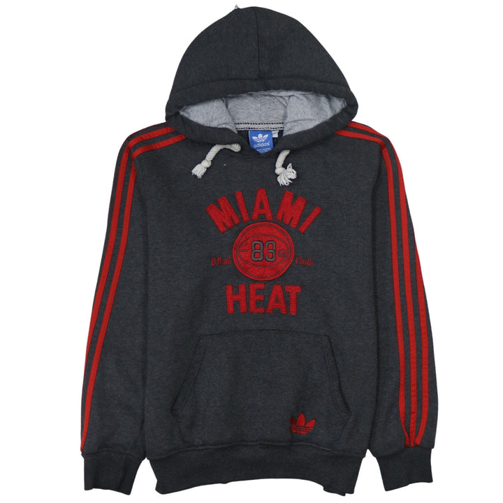 Adidas Men’s Grey Pullover Hoodie Miami Heat Embroidered L