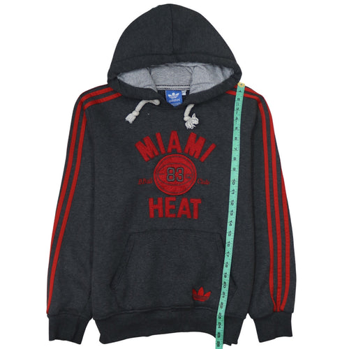 Adidas Men’s Grey Pullover Hoodie Miami Heat Embroidered L
